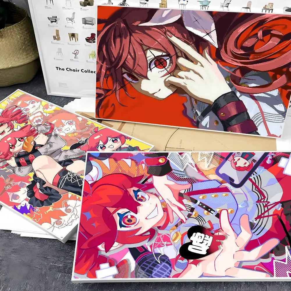 Popular Virtual Singer Kasane Teto Anime Posters Sticky Fancy Wall Sticker For Living Room Bar Decoration Room Wall Decor