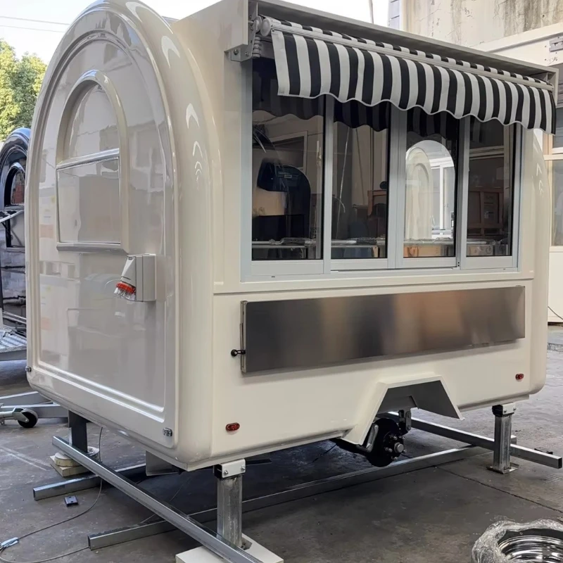 

Mobile Restaurant Catering Trailer Fully Equipped Juice Coffee Salad Bar Trailer Remorque Food Truck with Full Kitchen