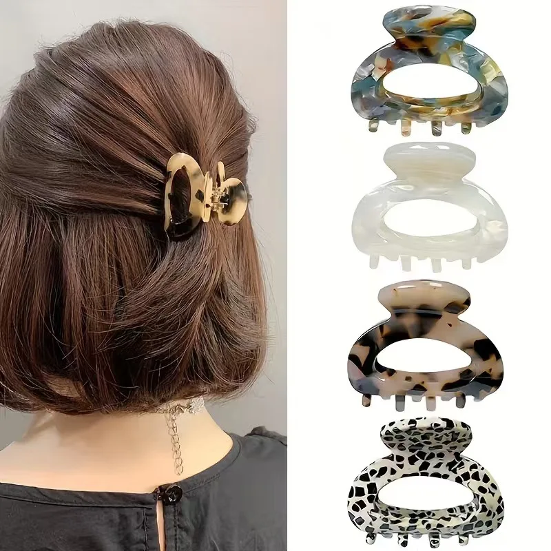 1 Pack French Elegant Acetate Hair Claw Clip for Women New Sweet Shark Clip Medium Exquisite Hair Accessories Headpiece