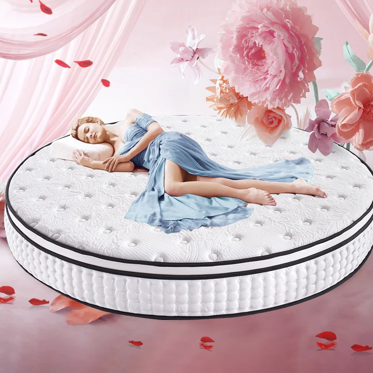 Hot Sale Hotel High Density Memory Foam Independent Pocket Spring Foldable Round Mattress Hotel Mattress