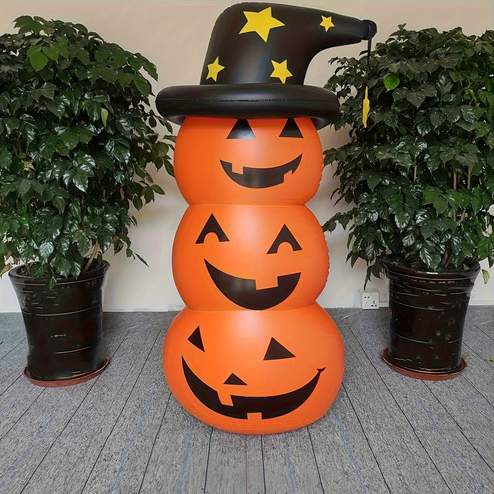 1 Set PVC Halloween Stehender Orangefarbener Kürbis, Aufblasbare Wasserbefüllte Halloween-Willkommensdekoration, Aufblasbare Halloween-Kürbis-Dekoration – Detail 1