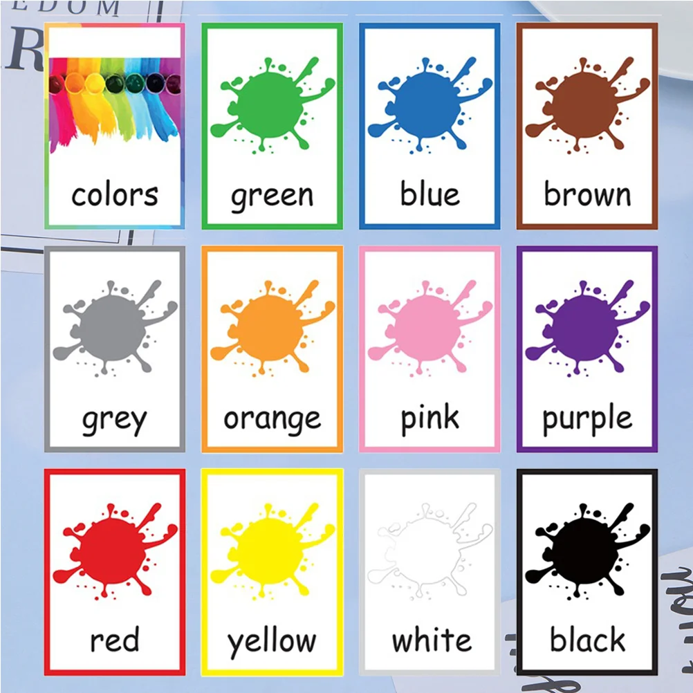 

English Words Flash Cards Colorful Waterproof Learning For Kids Memory Matching Game Early Educational Letter Cards