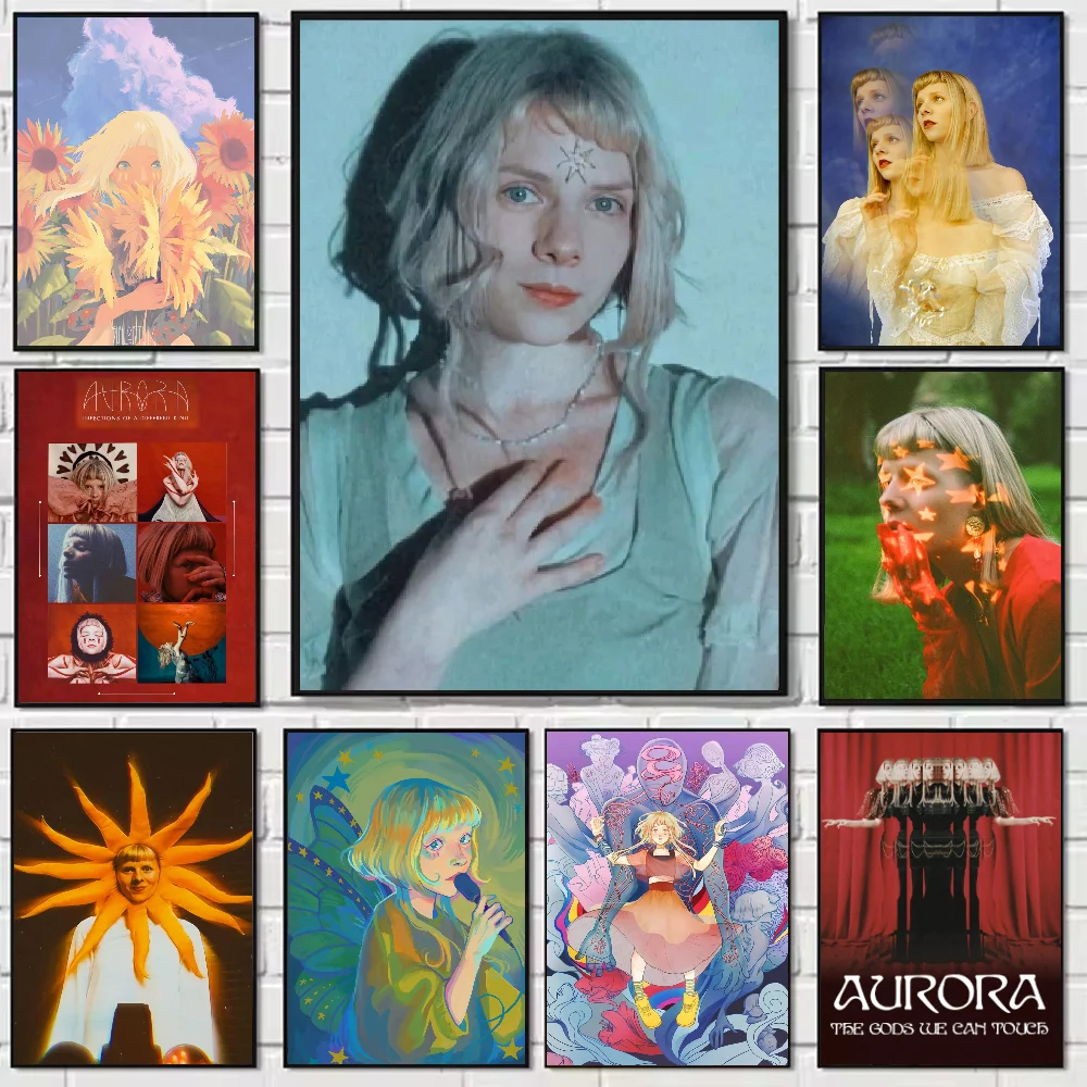 

Singer Aurora Aksnes Poster HD art sticky wall waterproof home living room bedroom bar aesthetic decoration