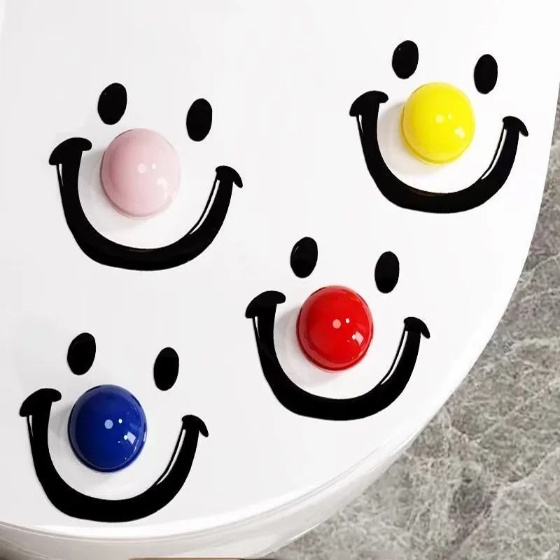 Smiley Face Toilet Seat Flip Handle Household Toilet Handle Anti Dirty Lid Lifting Device Home Decoration Accessories