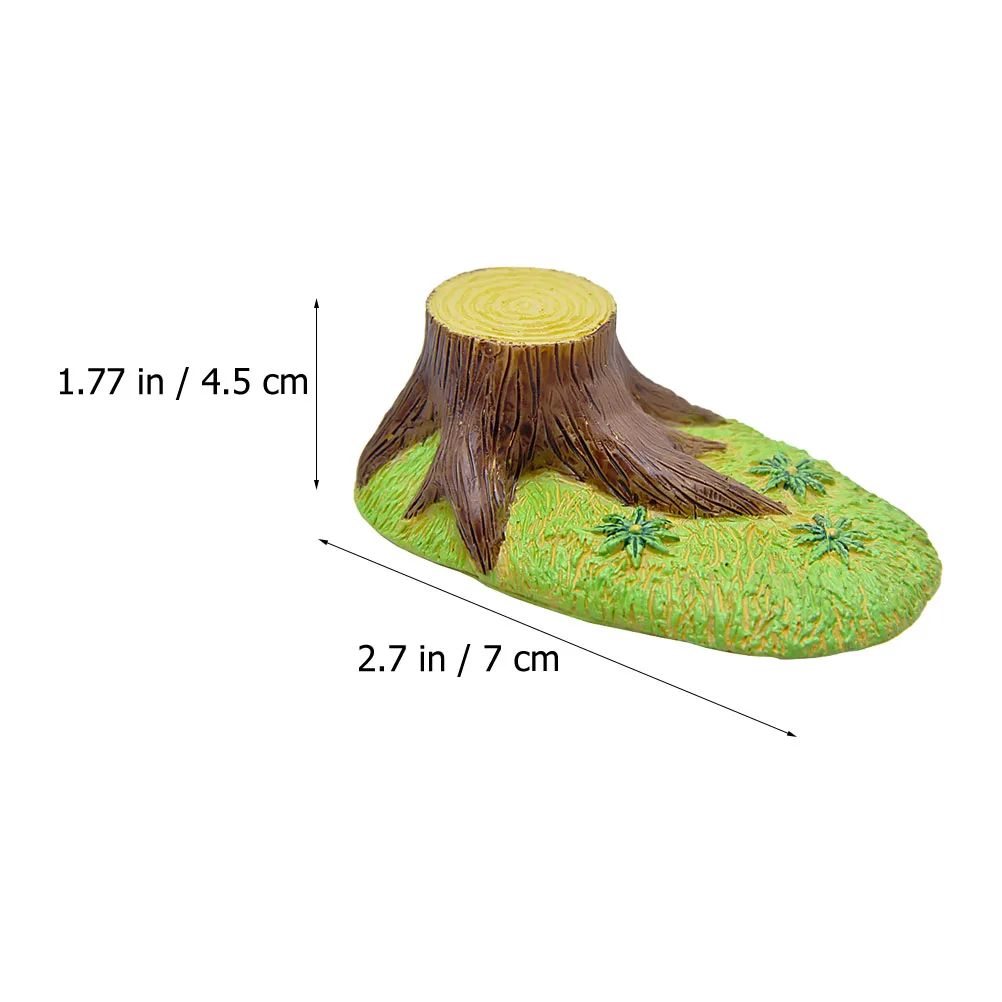 

1Pc Resin Green Tree Stump Ornament Creative Mini Garden Decor Landscaping Decoration Realistic Grass Land Desktop Accessory