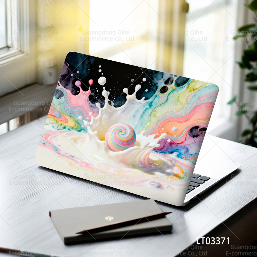 2 Pcs Waterproof Laptop Vinyl Stickers, Cute Cartoon Character Decals, Protective Aesthetic Skin for Notebook & Tablet