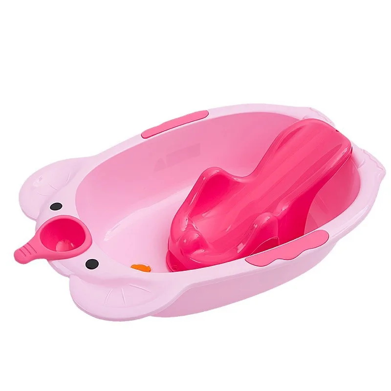 

Baby can sit and lie down in a large bath tub at home