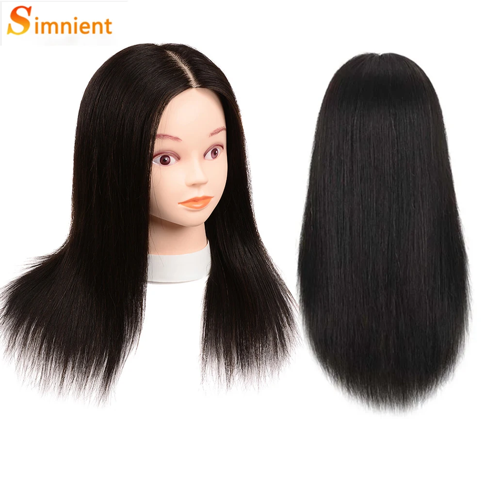 Mannequin Head With 100% Human Hair 18 Inch Mannequin Head Can Be Bleached Or Dyed For Hairdressers To Practise Braiding
