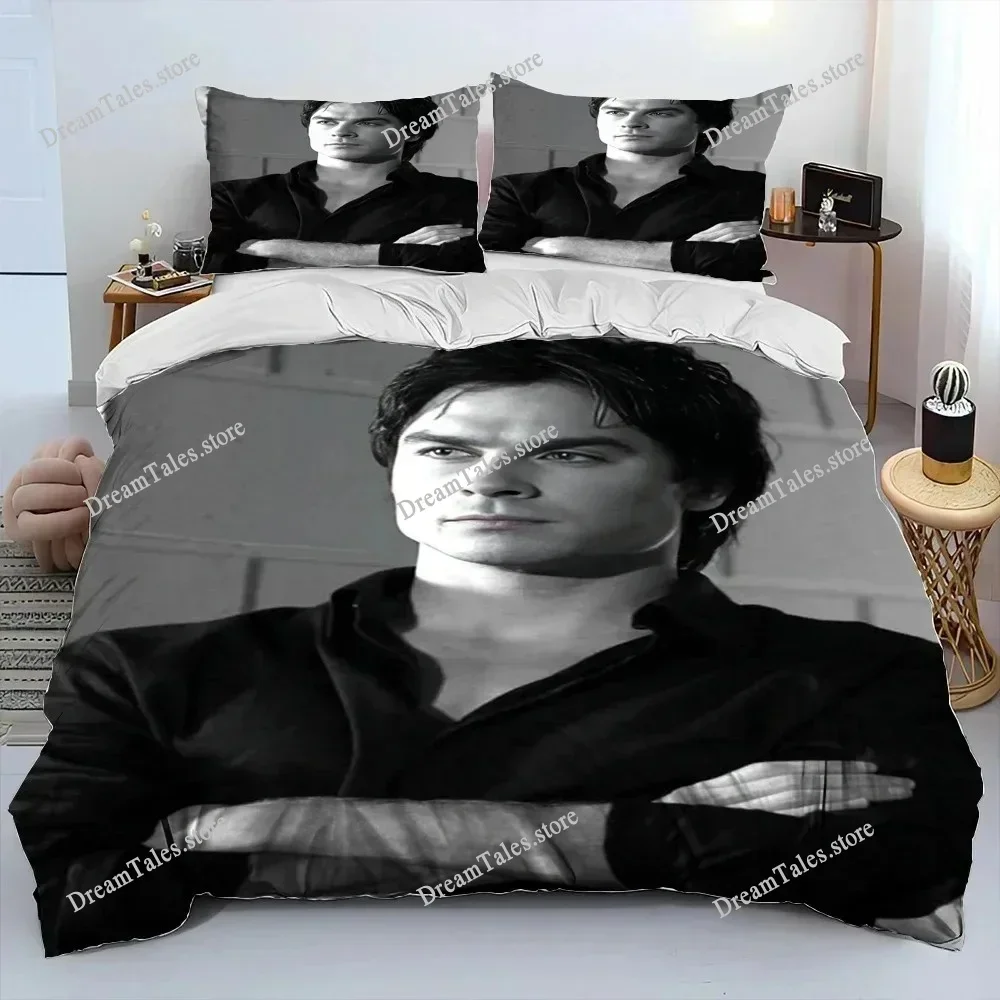 The Vampire Diaries Bedding Sets Exquisite Bed Supplies Set Horror TV Anime Bed Comforter Set Bedding Set Birthday Gift369