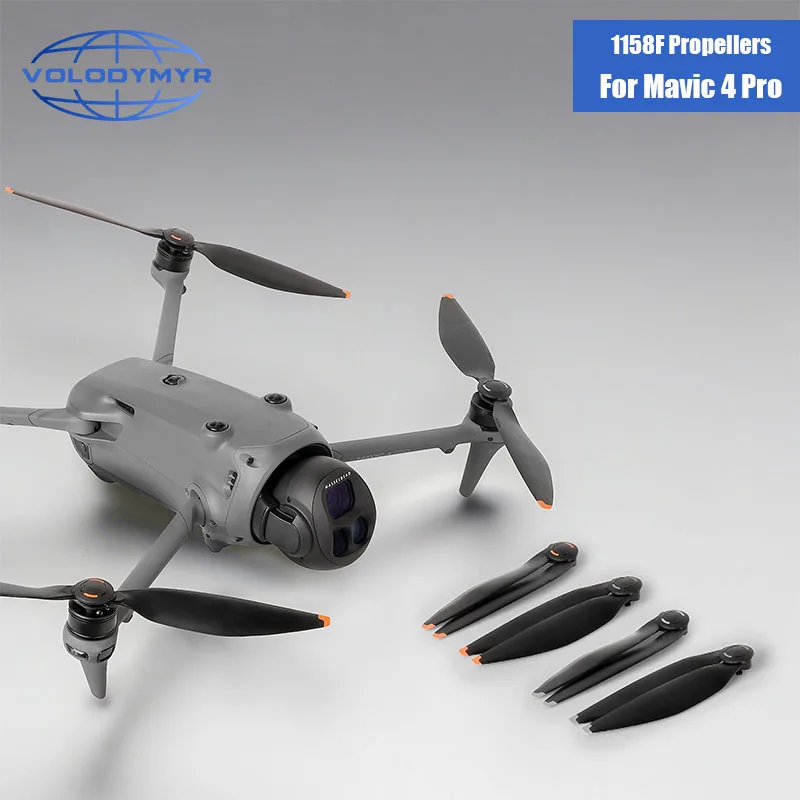 

VOLODYMYR 1158F Propellers Replacement for DJI Mavic 4 Pro Drone Noise Reducing Quick Release Quickly Install Blade Props Kit