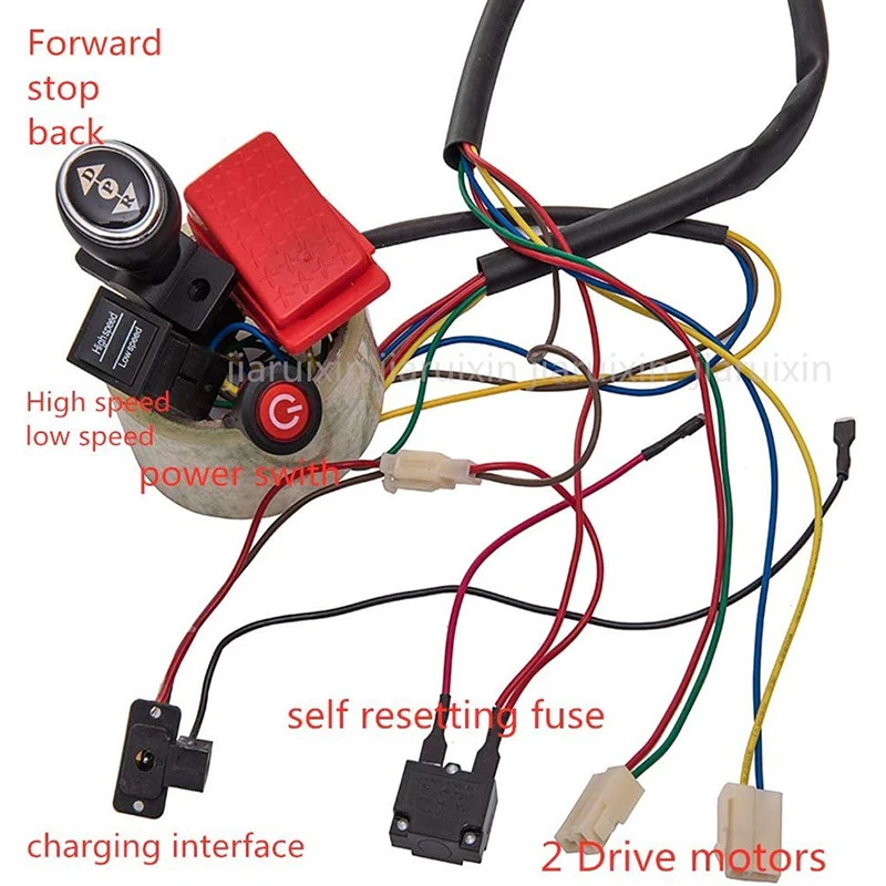 24V Children Electric Car DIY Modified Wires and Switch Kit,with Remote Control Self-Made Baby Electric Ride On Car Accessories