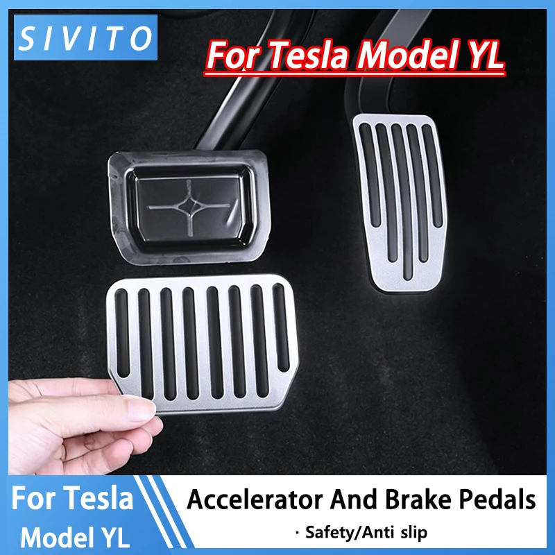 For Tesla New Model YL Launch 2026 Upgrade Foot Pedal Pads Non-slip Accelerator Brake Rest Performance Aluminum Mats Accessories