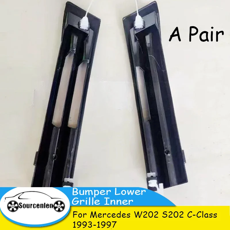 2028800105 Pair Brand New Bumper Lower Grille Inner for Mercedes W202 S202 C-Class 1993-1997