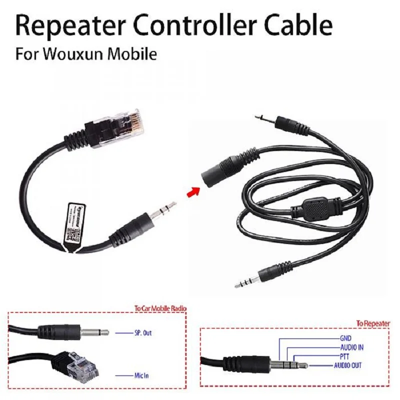 48-50W1 Repeater Controller Cable for WOUXUN KG920 KG950 Mobile Radio Line Work with Surecom  Box Accessory