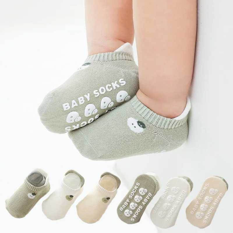 3Pairs/Set Baby Floor Socks Summer Thin Style Infant Toddler Anti-slip Socks Cute Cartoon Boneless Children's Short Socks 0-5Yrs