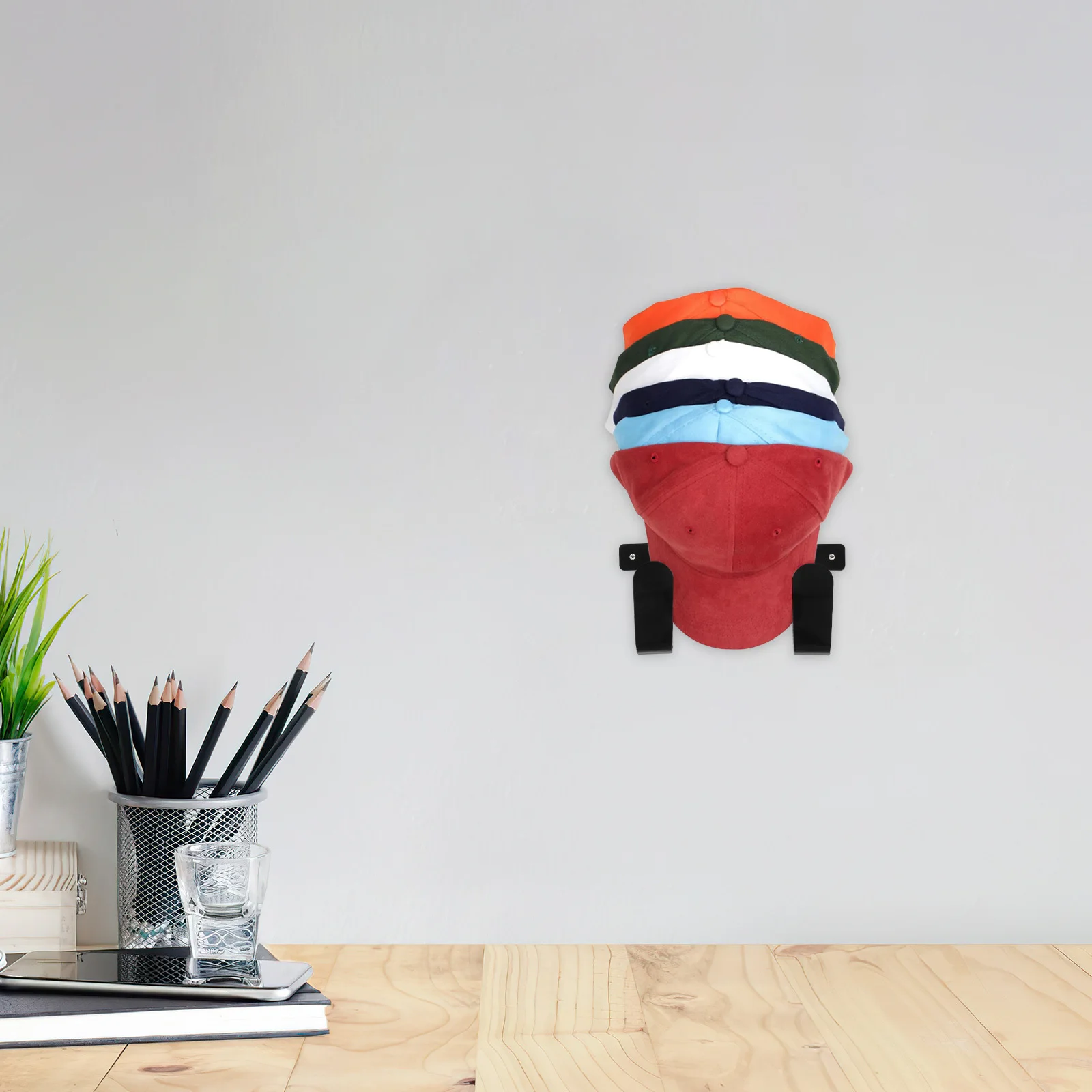 Baseball Cap Wall Storage Rack Slim Design Hat Organizer Efficient Display Holder Wall Mount Cap Rack For Team Sports