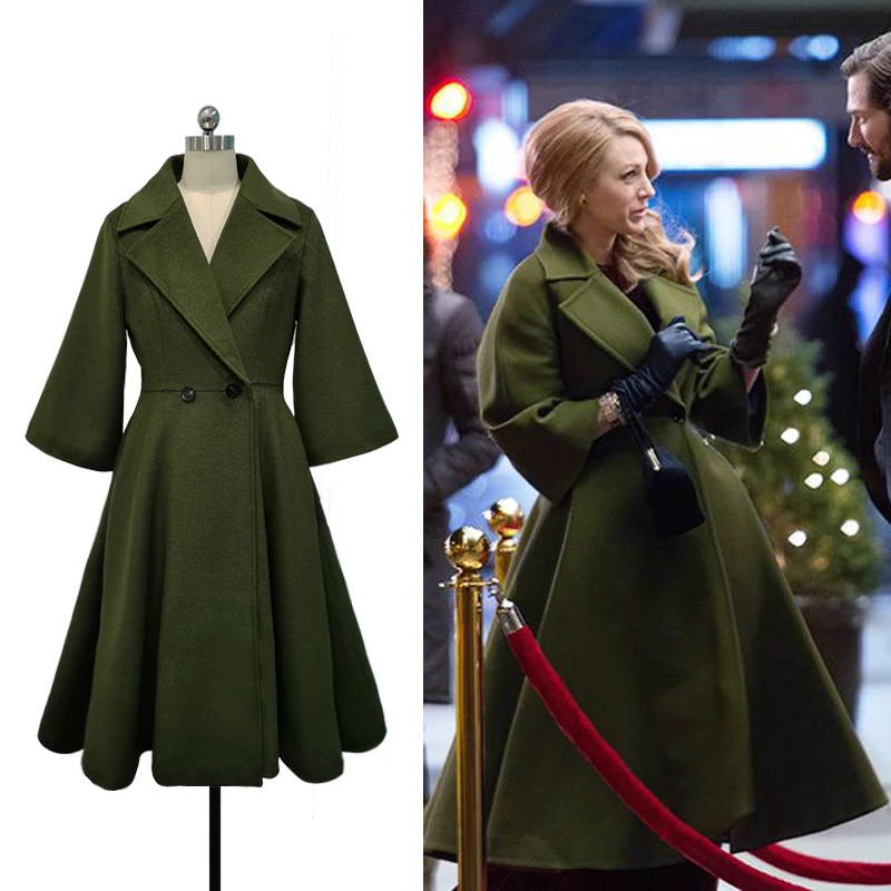 

Movie The Age of Adaline Cosplay Adaline Bowman Costume Green Winter Causal Coat Jacket Halloween Carnival Outfit for Women