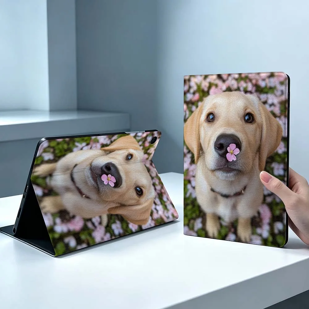 Cute Pet Dog Flowers Soft For Samsung Galaxy Tab S11 S10 S9 S8 S7 S6 A9 A8 A7 A11 Lite FE Plus Pen Tray Tablet Case