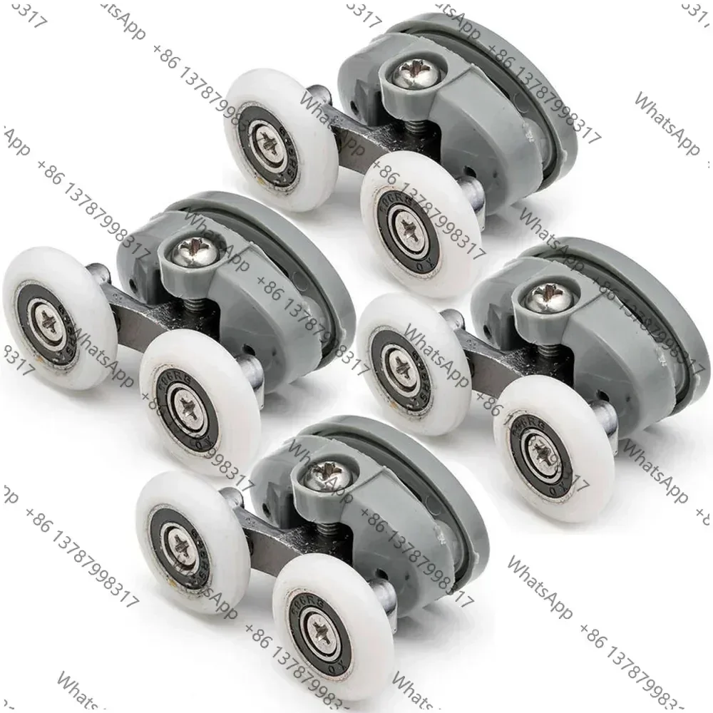 8x Twin Shower Glass Door Top / Bottom Rollers Runners Wheels Pulleys 23mm/25mm