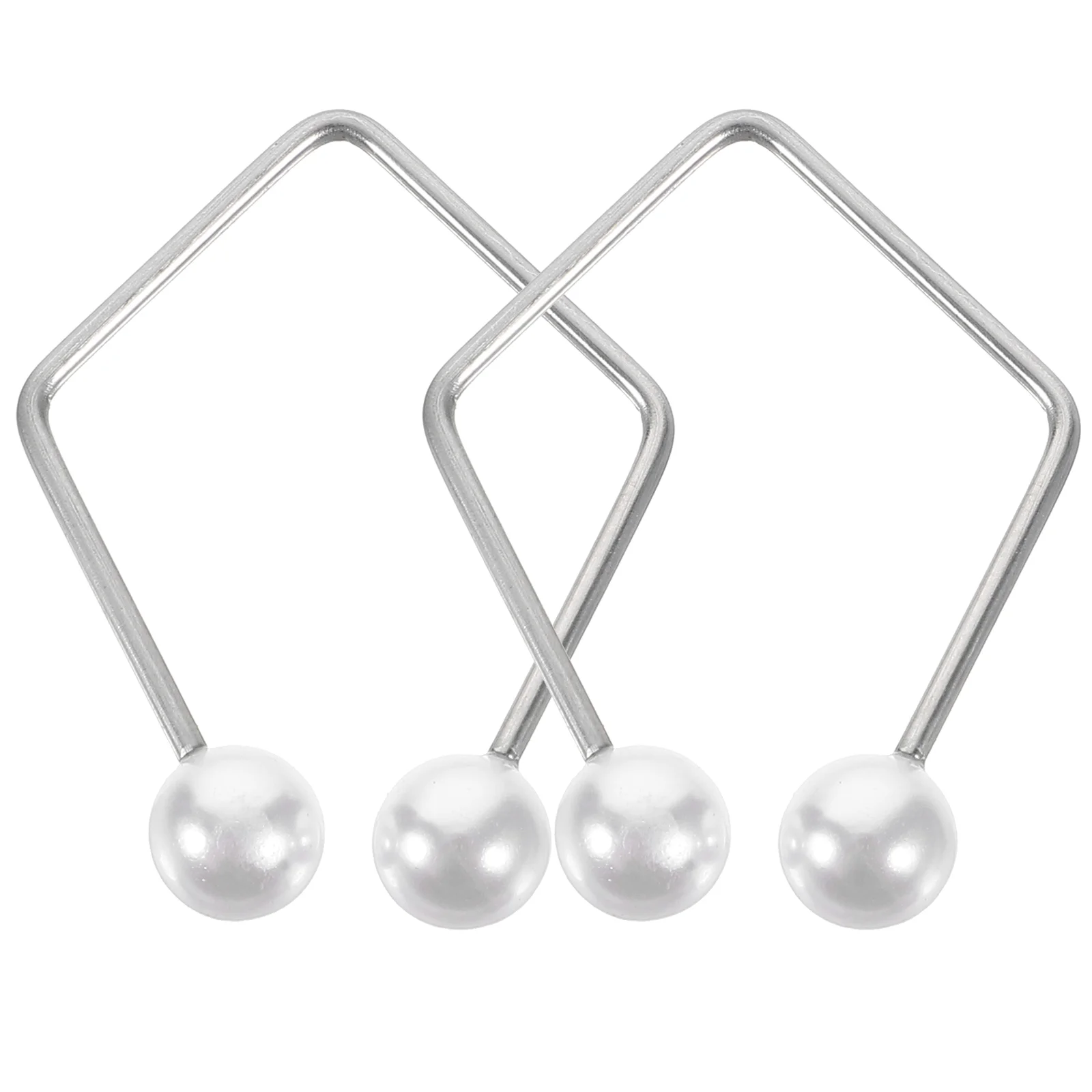 2 Pcs Dimple Trainer Maker for Cheeks Face Facial Stainless Steel Plus Imitation Pearls