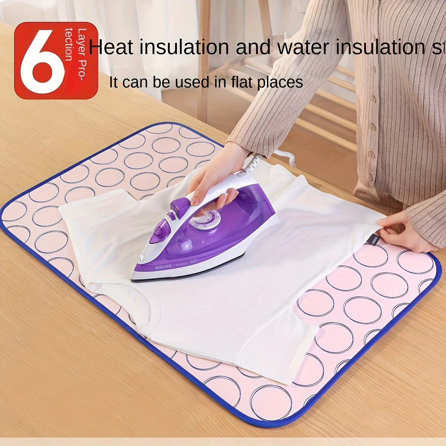 Portable High Temperature Ironing Mat - Foldable, Waterproof, and Insulated, Suitable for Travel/Home Use