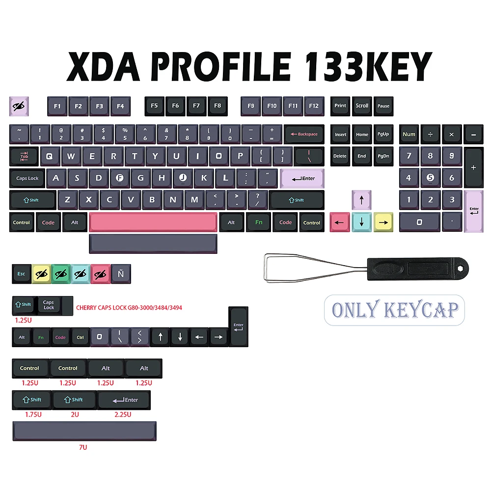 

GMK-KEY Dracula Keycaps XDA DYE-SUB Key Cap For dz60/RK61/gk64/68/75/84/980/104 Mechanical Keyboard gmk Keycap 7u Spacebar