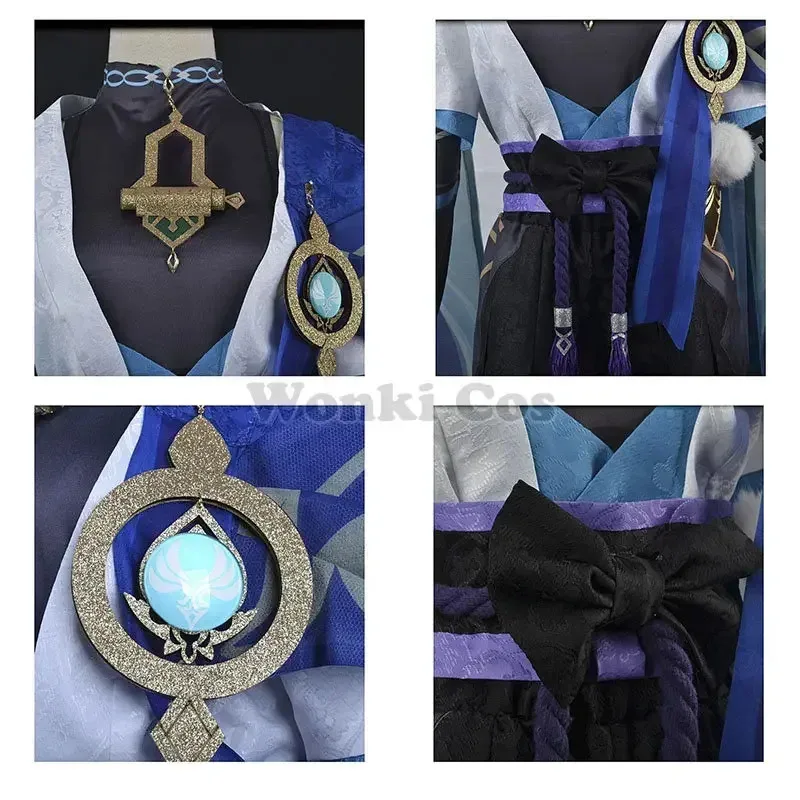 

25COSScaramouche Wanderer Косплей Костюм Парик Кимоно Костюмы Косплей Костюмы Полный комплект без шляпы Наряды