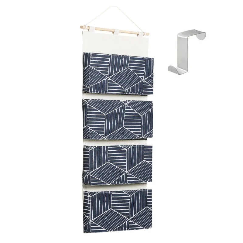 حقيبة تخزين متعددة الطبقات من القماش المثبت على الحائط، حقيبة للتعليق على الحائط، باب خزانة الملابس، حقيبة تخزين أثرية للتعليق #5
