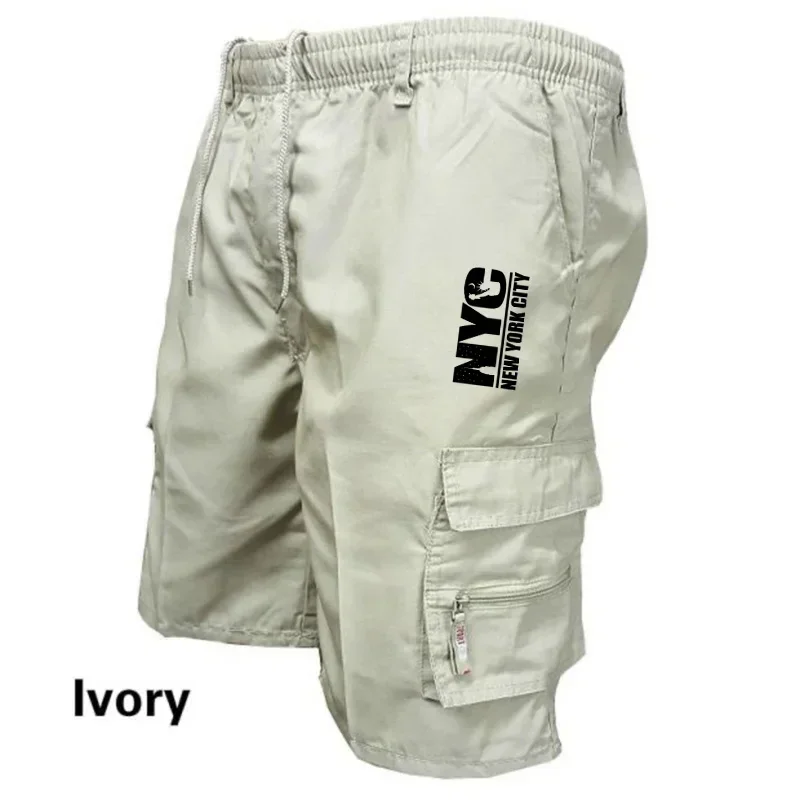 

Summer Cargo Work Short Pants Casual NYC Printed Sport Short Trousers Beach Shorts Outdoor Casual Overalls Bermuda