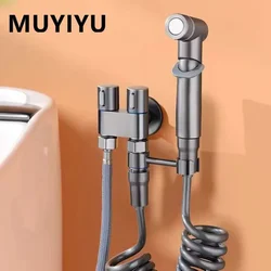 MUYIYU Hygienic Shower Toilet Bidet Sprayer Outlet Angle Valve Wall-Mounted Double Outlet Bidet Toilet Bathroom Accessories