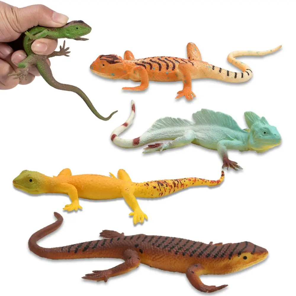 Gecko Prank Props Simulation Lizard Figures Cognition Toys Family Games Gecko Figurine Toy Simulation Soft TPR
