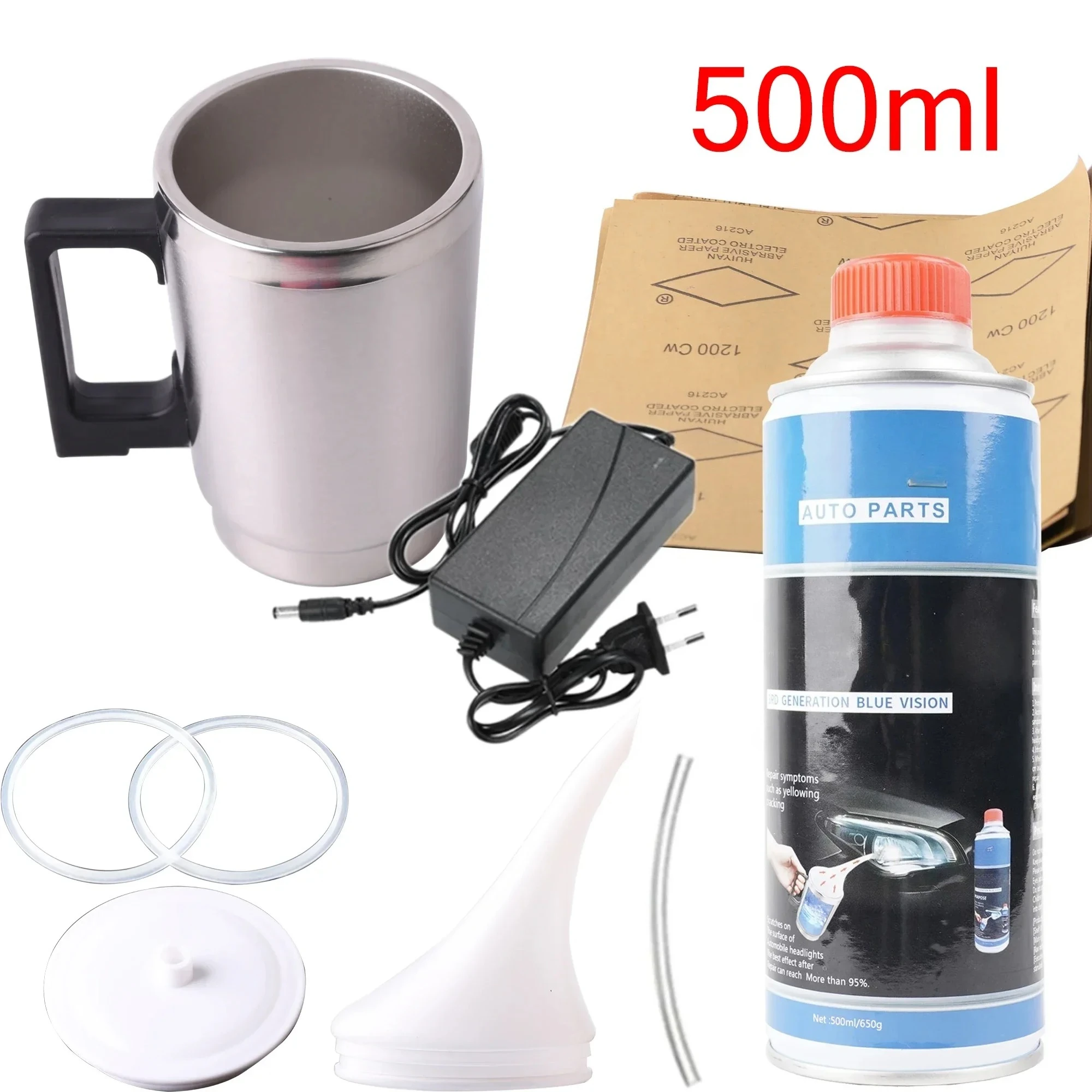 

Новый набор для восстановления фар автомобиля, полироль для фар, 500 мл жидкого полимера для ремонта фар, полный комплект BB