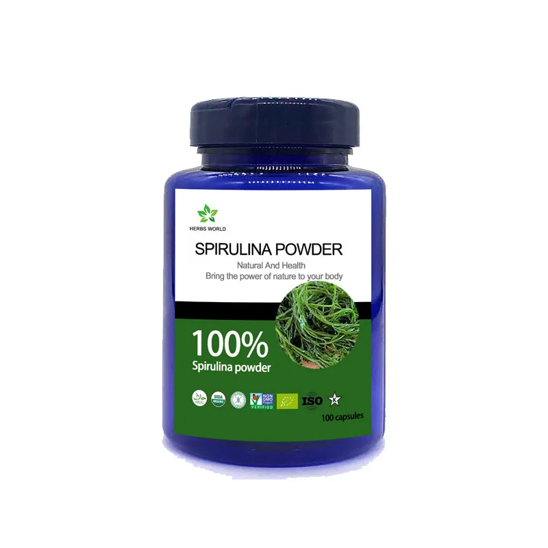 Tabletas de espirulina de alta pureza, alimento para peces, camarones, pastillas para peces de acuario, suministros de algas, 100 piezas/botella, 100%