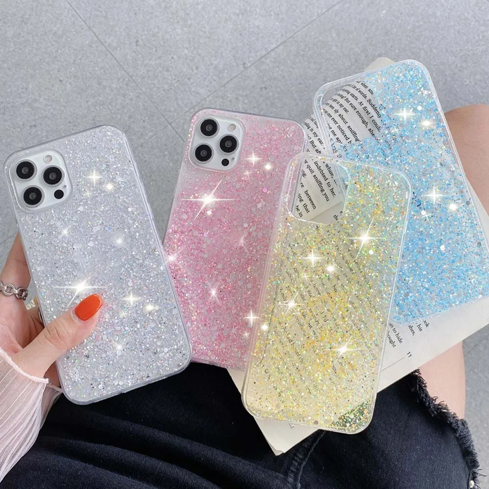 Clear Glitter Case for Samsung Galaxy A06 A05 A05S A12 A13 A14 A15 4G 5G A11 A20 A30 A21S A22 A23 A02S A03S A04 Soft Phone Cover