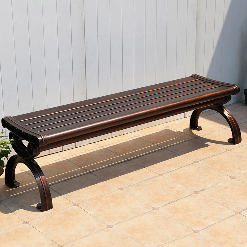 Luxury Modern Cast Aluminum Long Chair Durable All-Weather Garden Bench For Outdoor Patio Terrace Park Gym Mall Hotel-Hot Sale