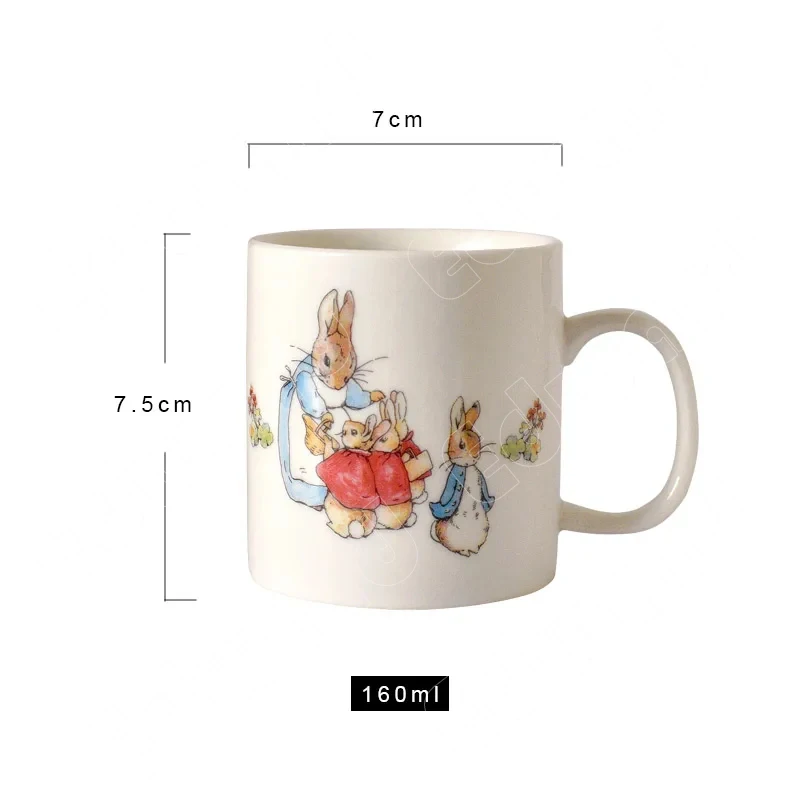 Retro Style Mug Creative Ceramic Coffee Cup Rabbit Pattern Cups Breakfast Cups Household Use Nordic Style Decoration Craft Mugs