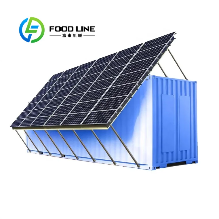 20ft Industrial Solar Container Cold Room Corrosion Resistant Solar Unit Works For Offshore Ship Fresh Food Low Temp Storage