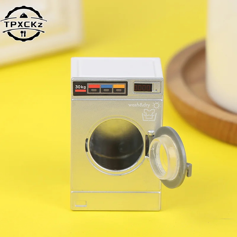 1:12 Puppenhaus Miniatur Waschmaschine Trommel Waschmaschine Haushaltsgerät Wäscherei Modell DIY Puppenhaus Möbel Dekor Szene Ornamente