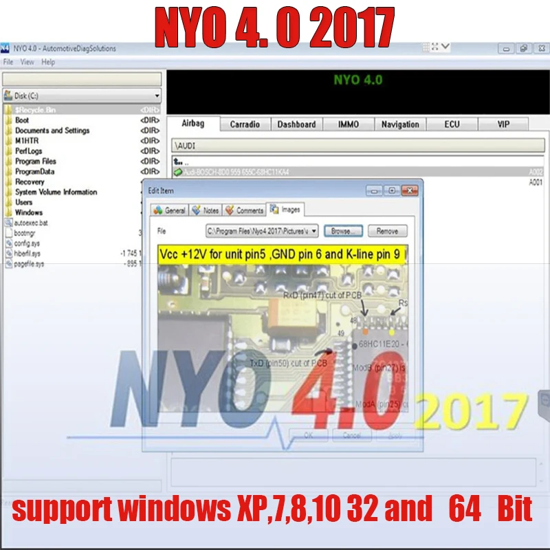 2017 version of computer decoding software NYO4 (NYO 4.0) navigation+audio+airbag+instrument decoding activation free