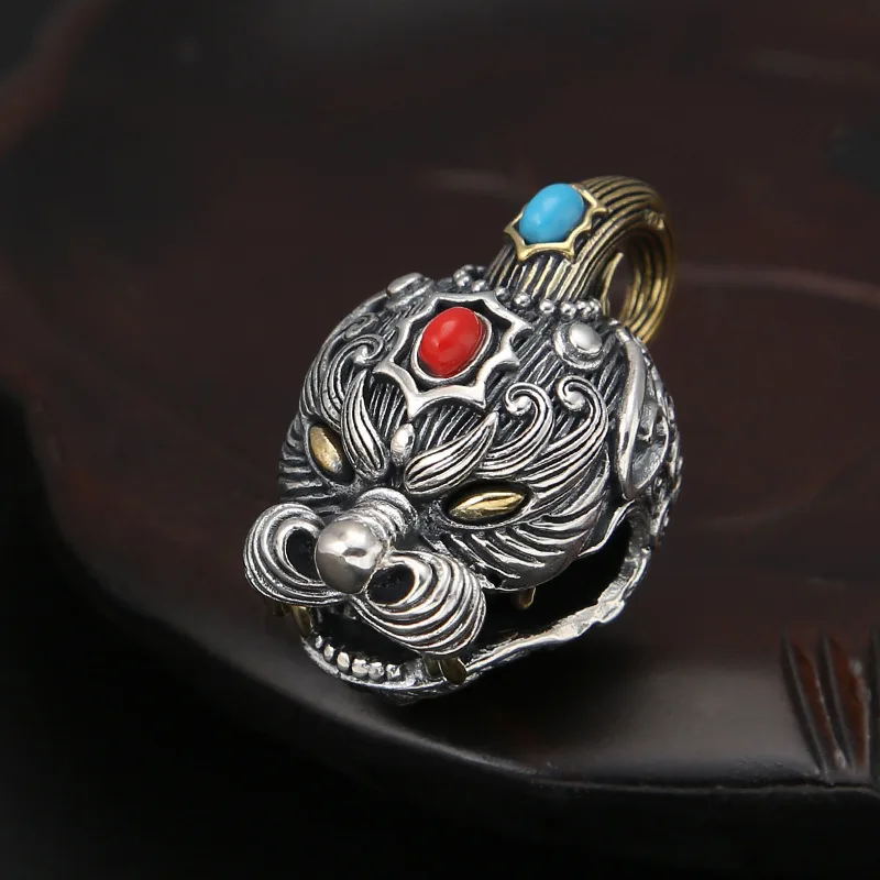 WholeSale S925 Sterling Silver jewelry perSonalized pixiu creative men'S and women'S bell necklace Sweater chain pendant