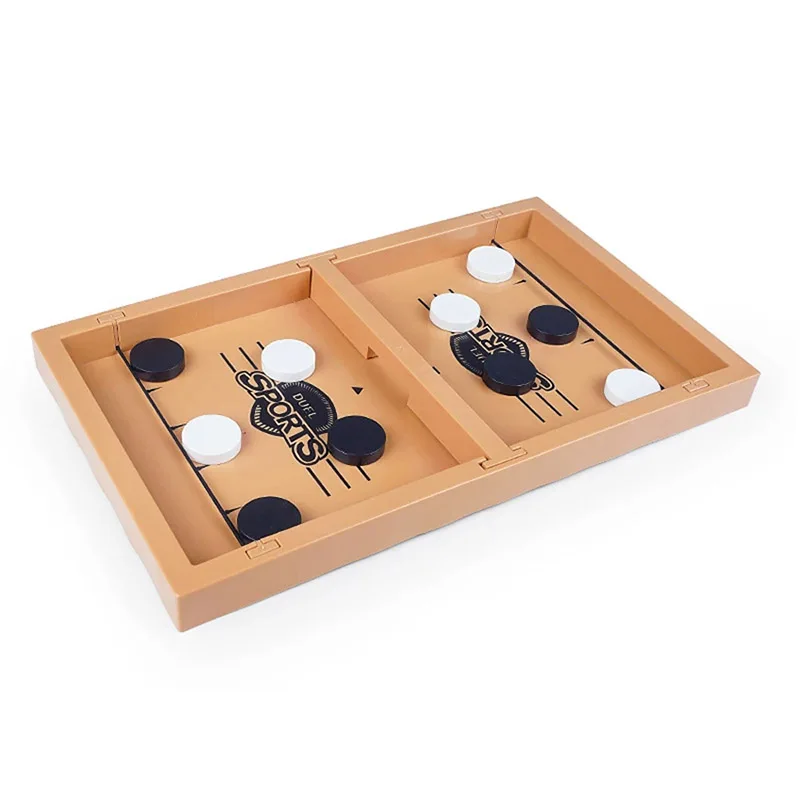 

Board Game Fast Sling Puck Game,Wooden Hockey Game Sling Puck.Desktop Battle Wooden Sling Hockey Table Game