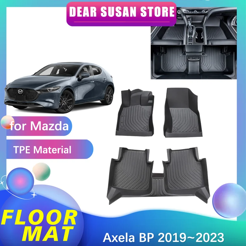 

Car Floor Mat for Mazda 3 Mazda3 Axela BP Hatchback 2019~2023 Foot Parts TPE Liner Carpet Pad Panel Custom Cover Rug Accessories