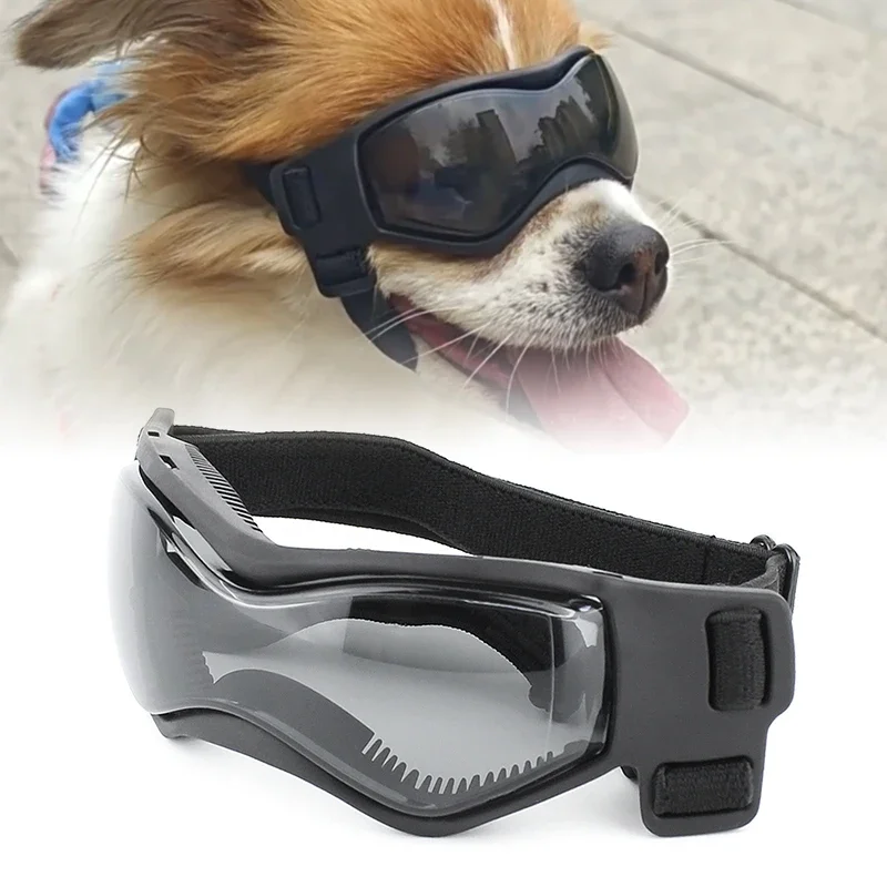 Occhiali per cani Occhiali da sole Occhiali con protezione UV Cinghie regolabili per cuccioli di piccola taglia media Accessori per cani da compagnia per la guida all'aperto