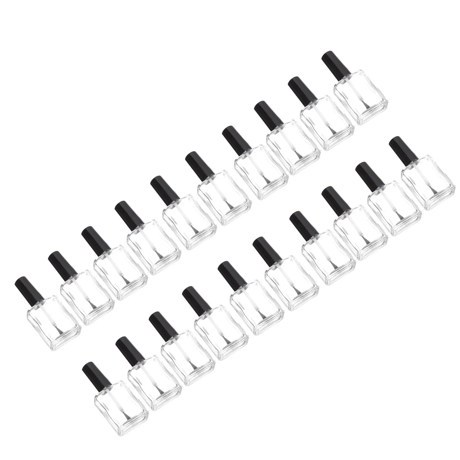 

20Pcs Empty Nail Polish Bottles Flat Shaped Leak-Proof Reusable Containers for Nail Gels Varnish Storage Manicure Tools