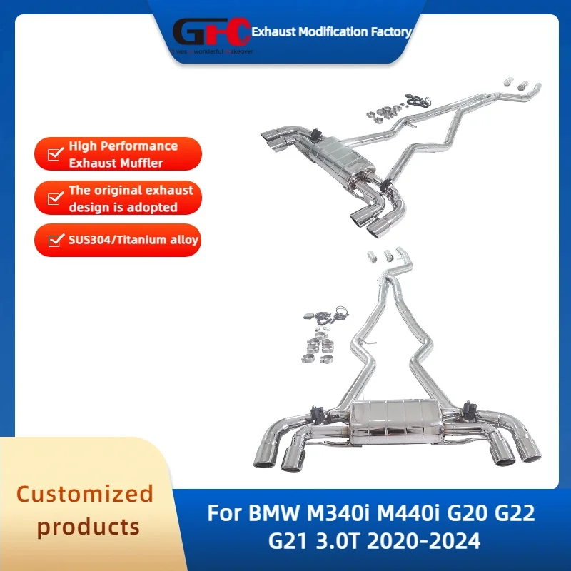 

Высокопроизводительная выхлопная система Catback Valvetronic с клапаном для BMW M340i M440i G20 G22 G21 3.0T 2020-2024