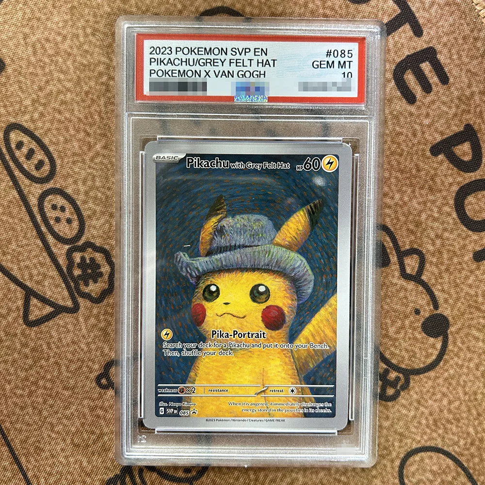 Cartão de Avaliação TCG DIY Individual 2023 Pichu Grey Flet Hat 085 Clássico 10 GEM MINT Colecionáveis Hobby Jogo de Cartas Anime Flash Card