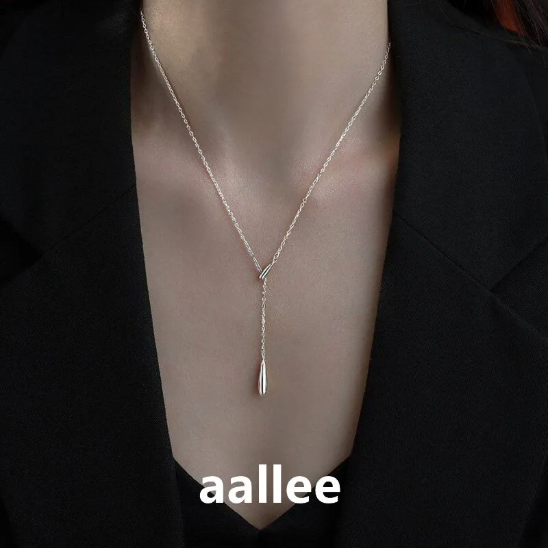 Necklace 925 Sterling Silver Light Luxury Tassel Choker Minimalist Cold Style Clavicle Chain Ins Elegant Jewelry Gift for Women