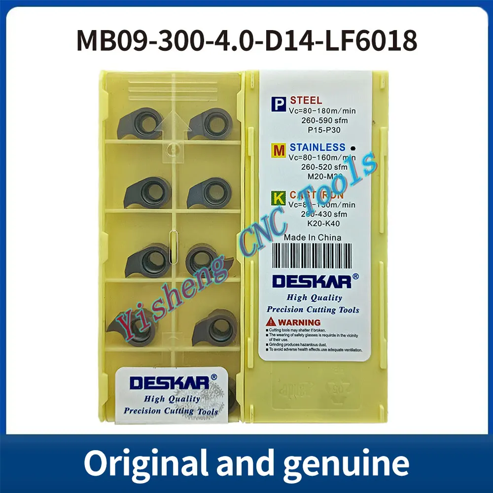 

DESKAR 100% Original MB09-300-4.0-D14 MB09-300-5.5-D16 MB09-300-6.5-D17 LF6018 indexable threading carbide insert