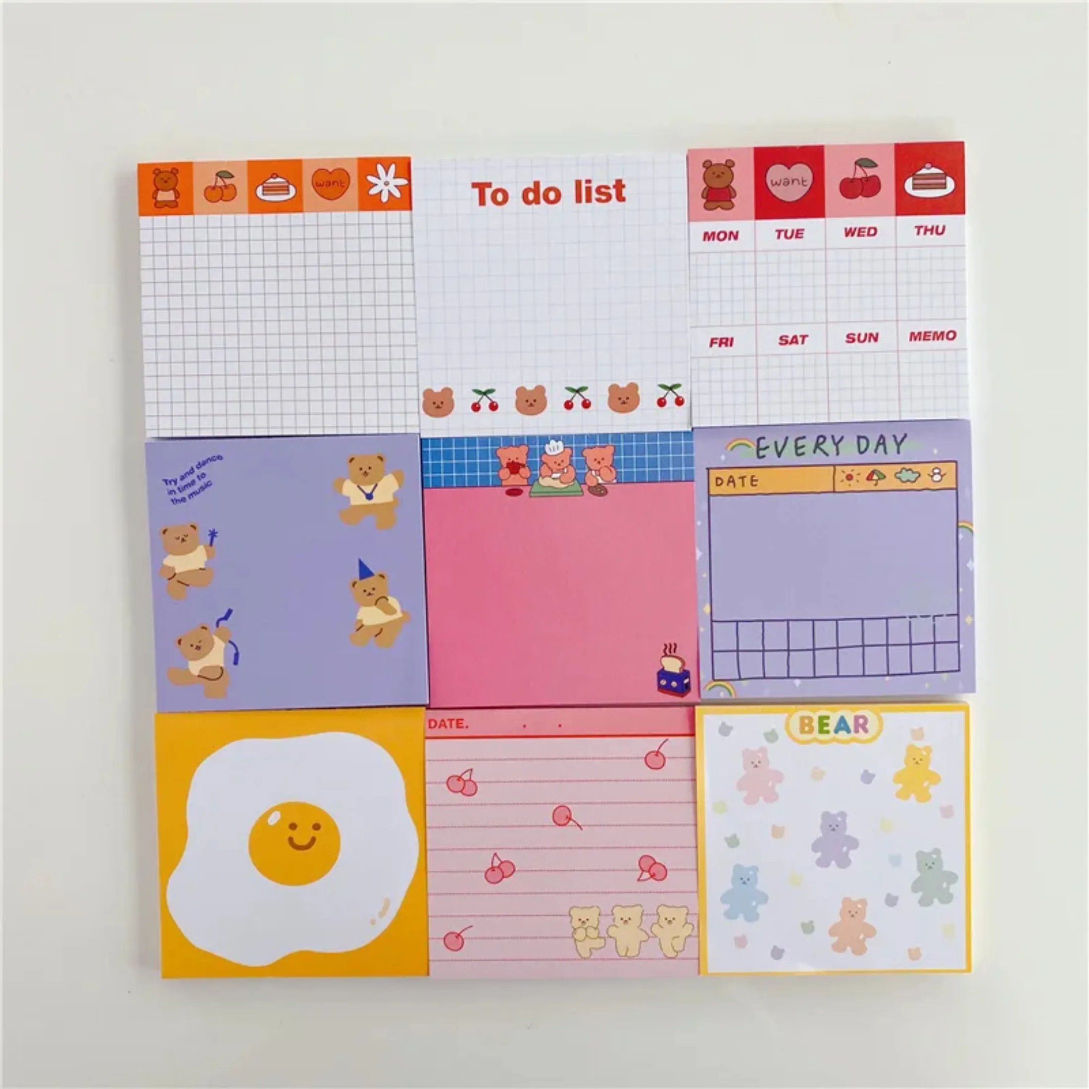 50 Sheets Korea Paper Sticky Notes Kawaii Stationery Cute Memo Pad Notepad Office Leave Message Office Supplies