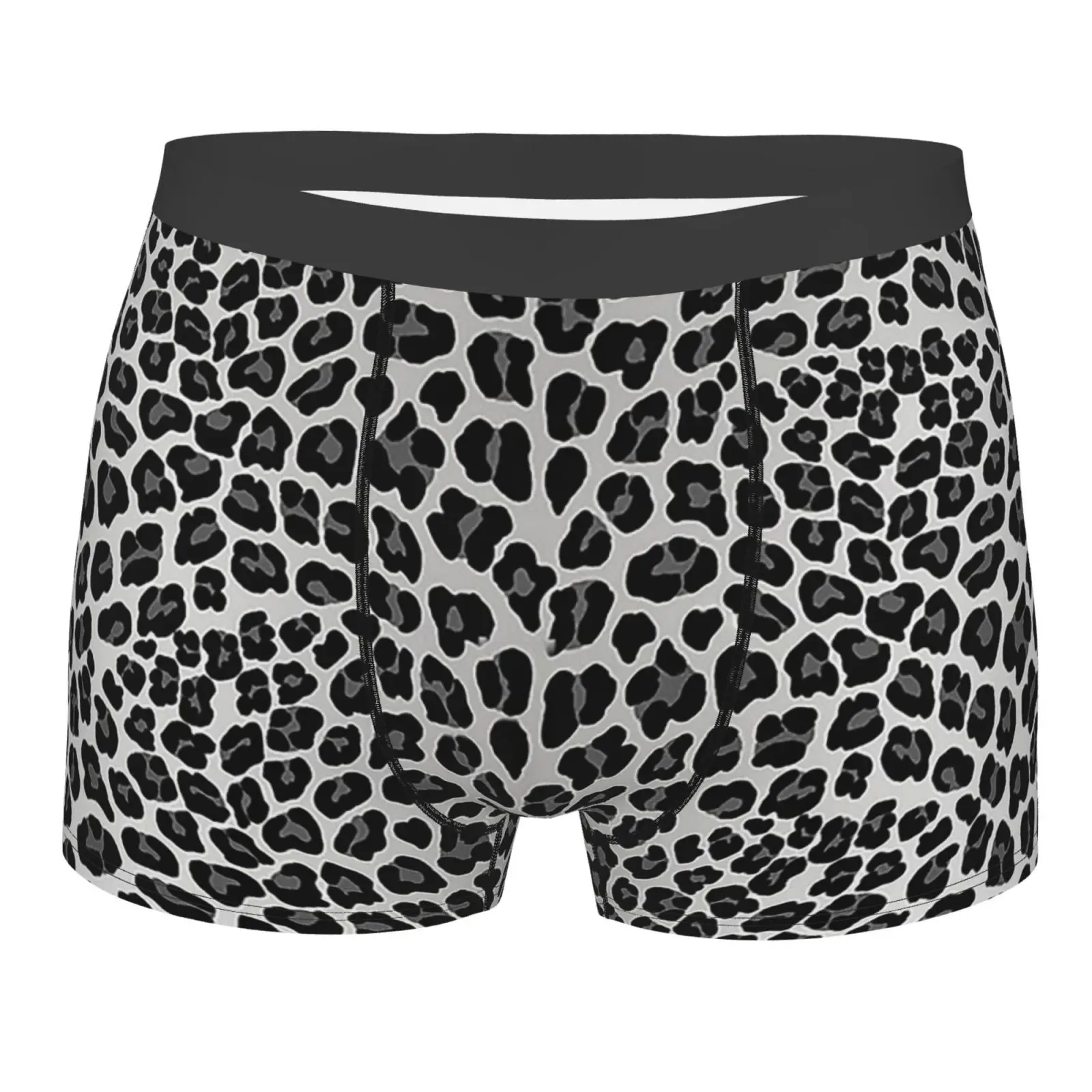 

Черные мужские дышащие трусы-боксеры с леопардовым принтом, удобное мягкое эластичное нижнее белье, плавки с выпуклым мешочком для мужчин и мальчиков